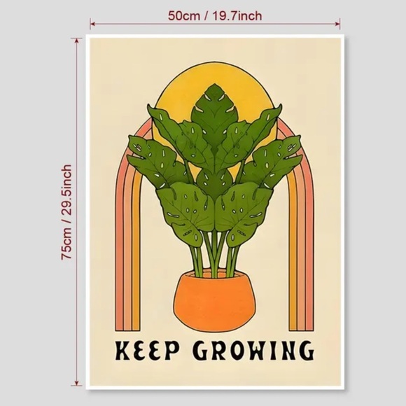 Canvas Keep Growing Inspirational Bold Art Print - Picture 7 of 7
